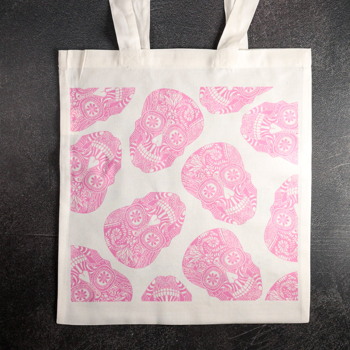 SALE Pink Skulls Shopping Bag - Lightweight foldaway tote