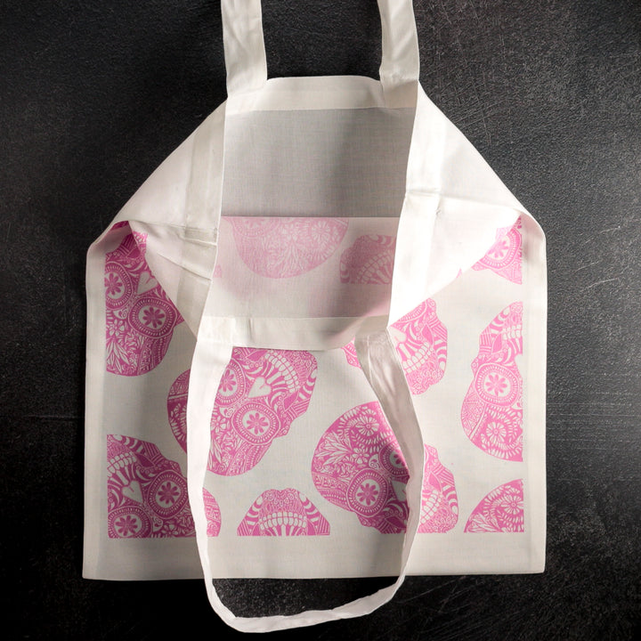 SALE Pink Skulls Shopping Bag - Lightweight foldaway tote