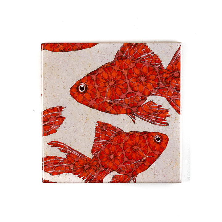 SALE SET of 9x 10cm FIRED INK Tiles - Mixed Designs (as shown)