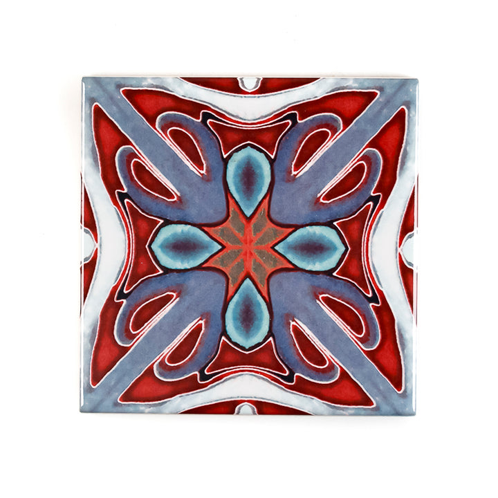 SALE SET of 9x 10cm FIRED INK Tiles - Mixed Designs (as shown)