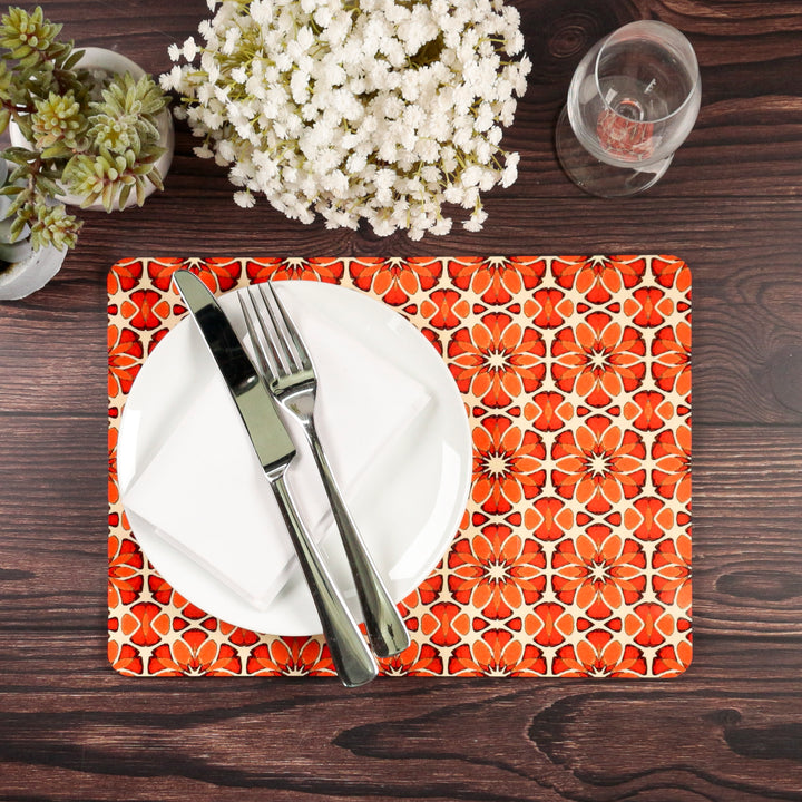 Moroccan Flower Placemat - Orange Apricot