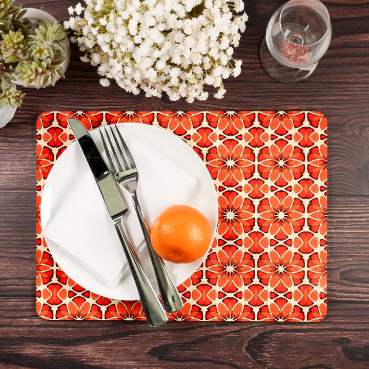 Moroccan Flower Placemat - Orange Apricot