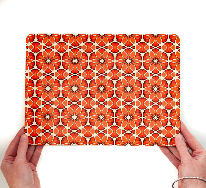 Moroccan Flower Placemat - Orange Apricot