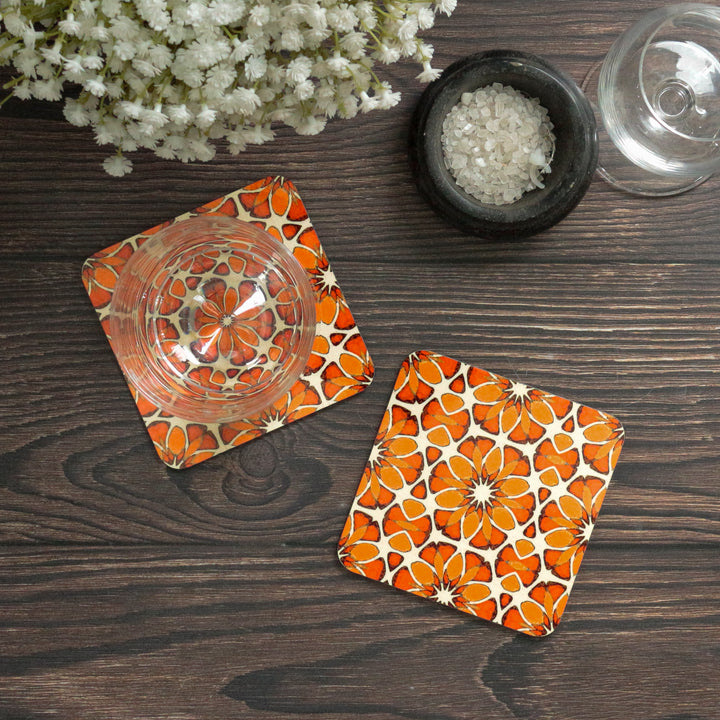 Moroccan Flower Placemat - Orange Apricot