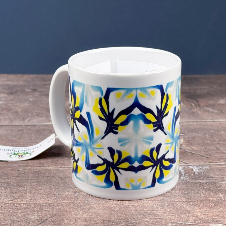 SALE - Navy Yellow Abstract Ceramic Mug