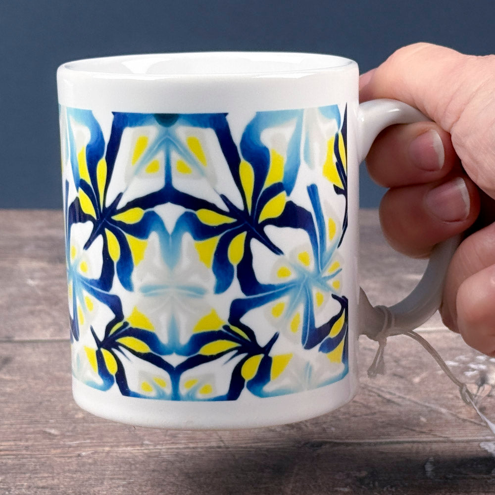 SALE - Navy Yellow Abstract Ceramic Mug