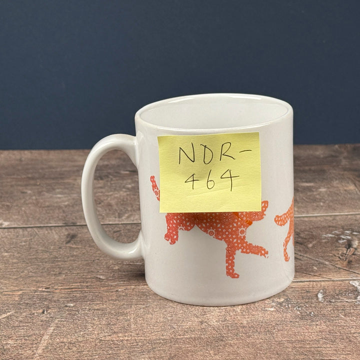 SALE - Bounding Dog ceramic mug - Golden/Orange