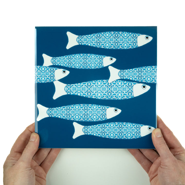 Ocean Shoal tile - Teal - Border Version