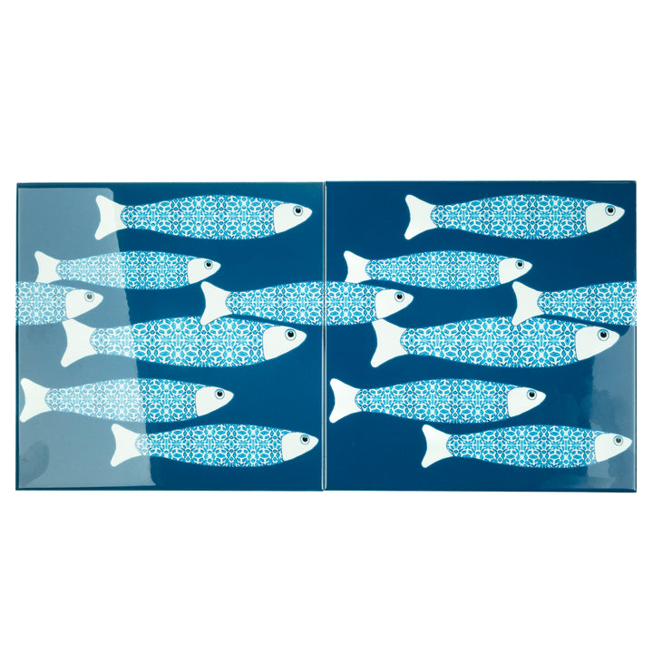 Ocean Shoal tile - Teal - Border Version