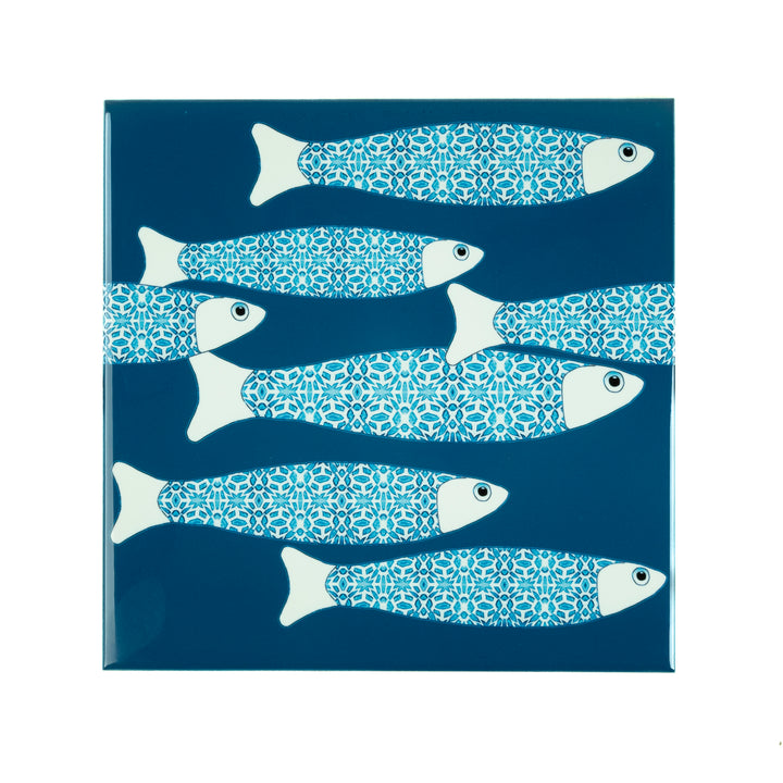 Ocean Shoal tile - Teal - Border Version