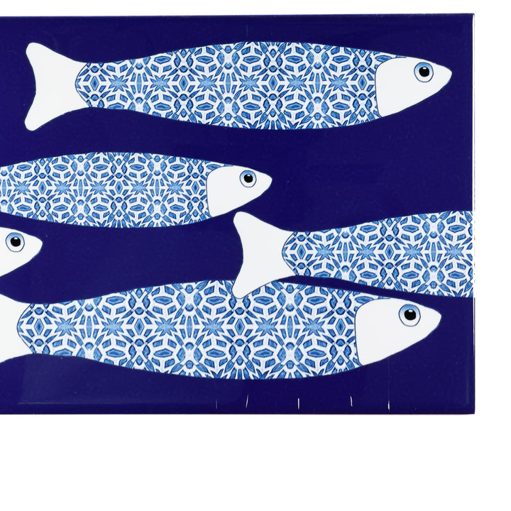 SALE SECONDS SET of 5x Navy Blue Ocean Shoal - Large Rectangular Tile - 30x20cm