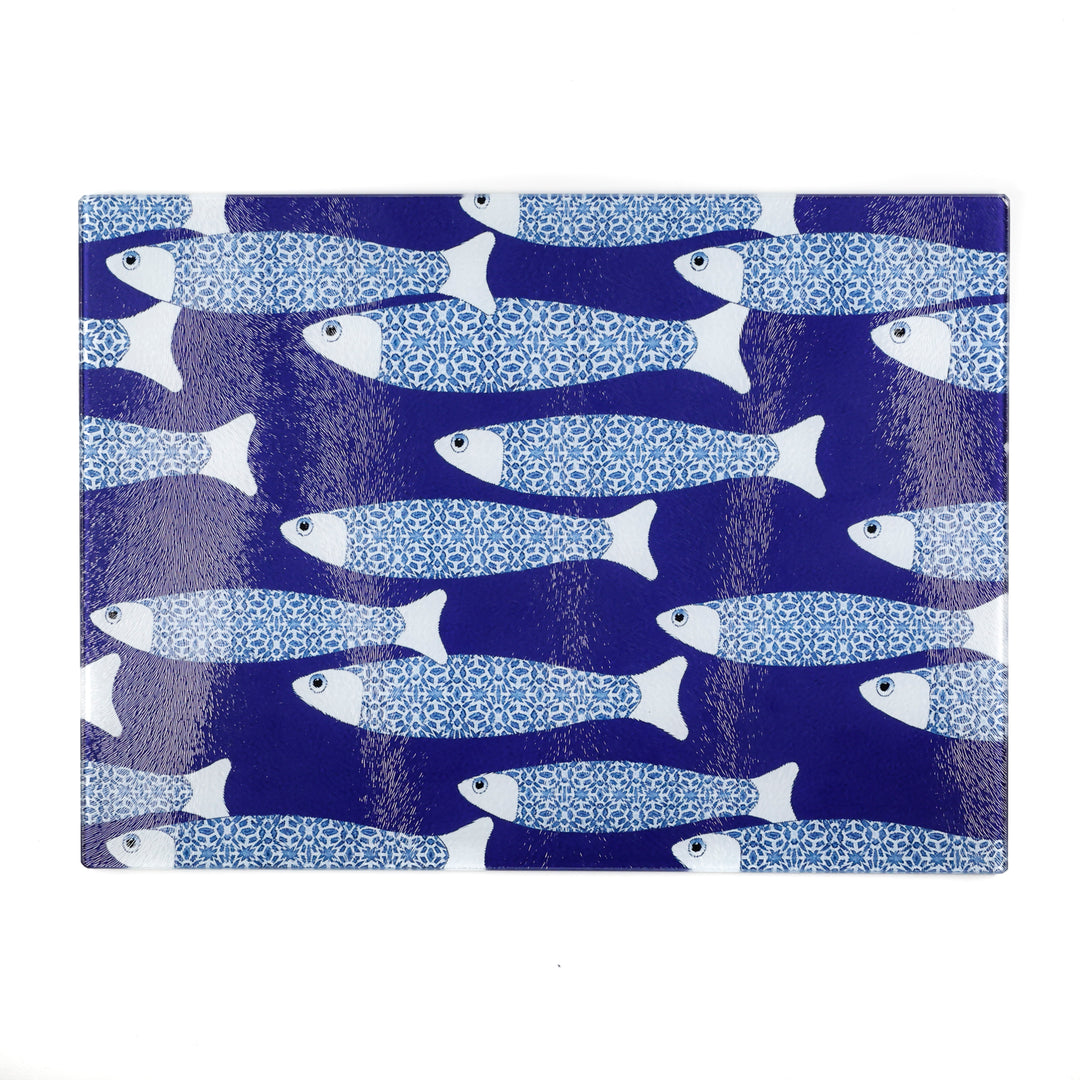 SALE SECOND: Large Rectangular Navy Blue Ocean Shoal Trivet (textured)