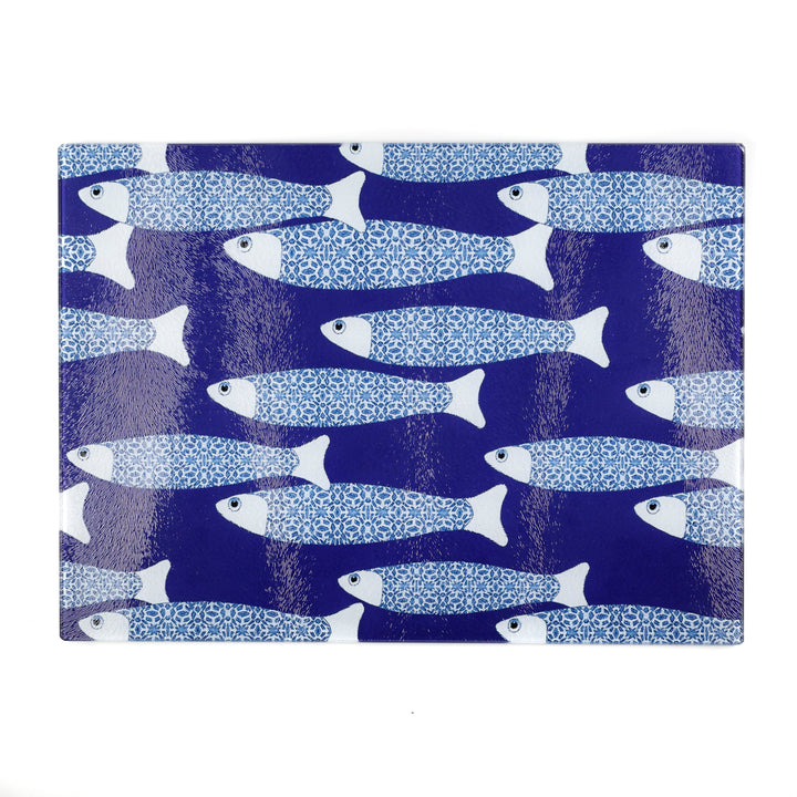 SALE SECOND: Large Rectangular Navy Blue Ocean Shoal Trivet (textured)