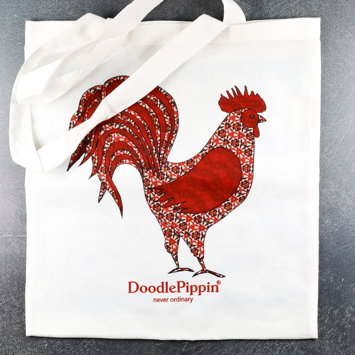 SALE SECOND: Red Cockerel Shopping Bag - Lightweight foldaway tote