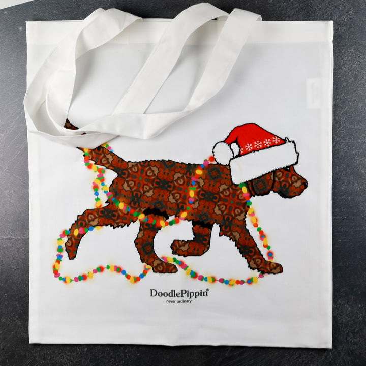 SALE SECOND - Christmas Dog Shopping Bag - Lightweight foldaway tote