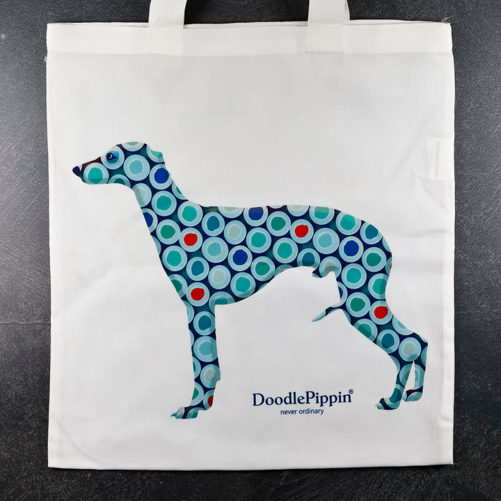 SALE Blue Greyhound Shopping Bag - Lightweight foldaway tote