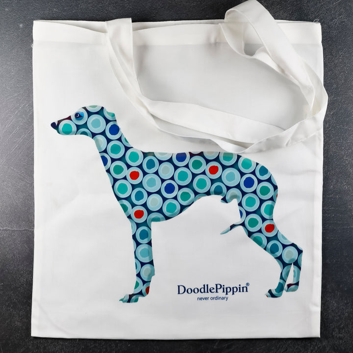 SALE Blue Greyhound Shopping Bag - Lightweight foldaway tote