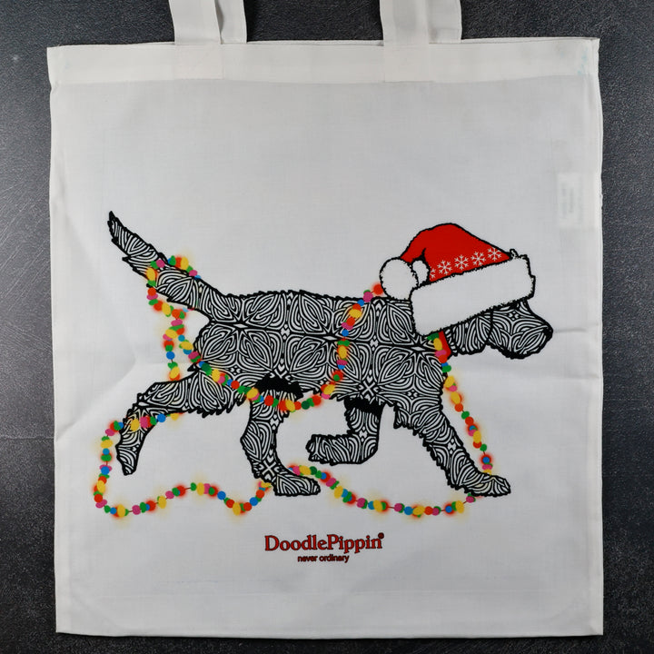 SALE  - Christmas Dog Shopping Bag - Lightweight foldaway tote