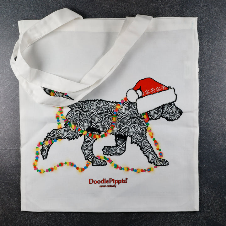 SALE  - Christmas Dog Shopping Bag - Lightweight foldaway tote