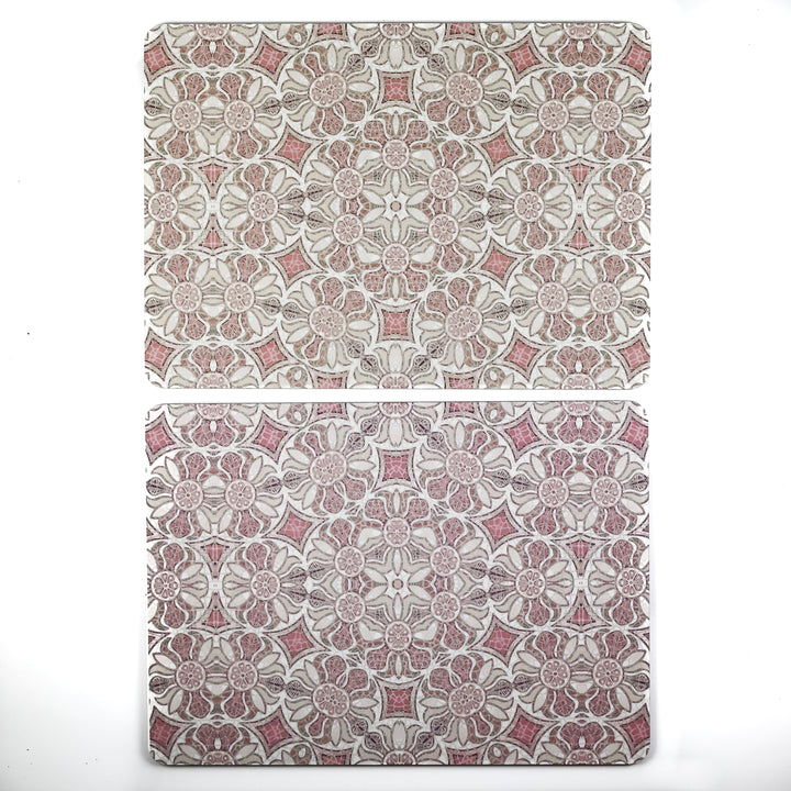 SALE - Pair of Cork Placemats - Pink Pomegranate design