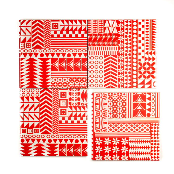 Orange Geometric Retro tiles - Small Scale