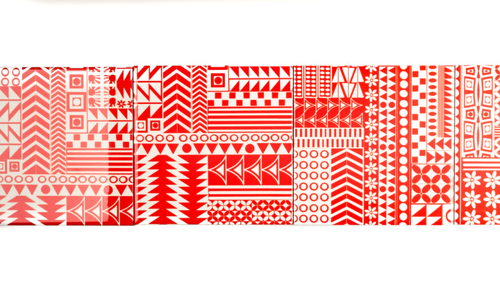 Orange Geometric Retro tiles - Small Scale