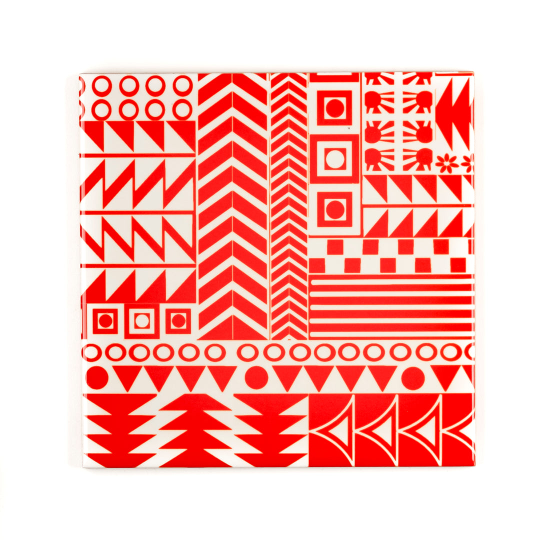 Orange Geometric Retro tiles - Small Scale