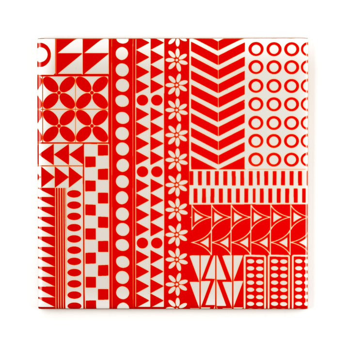 Orange Geometric Retro tiles - Small Scale