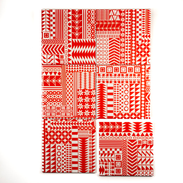 Orange Geometric Retro tiles - Small Scale