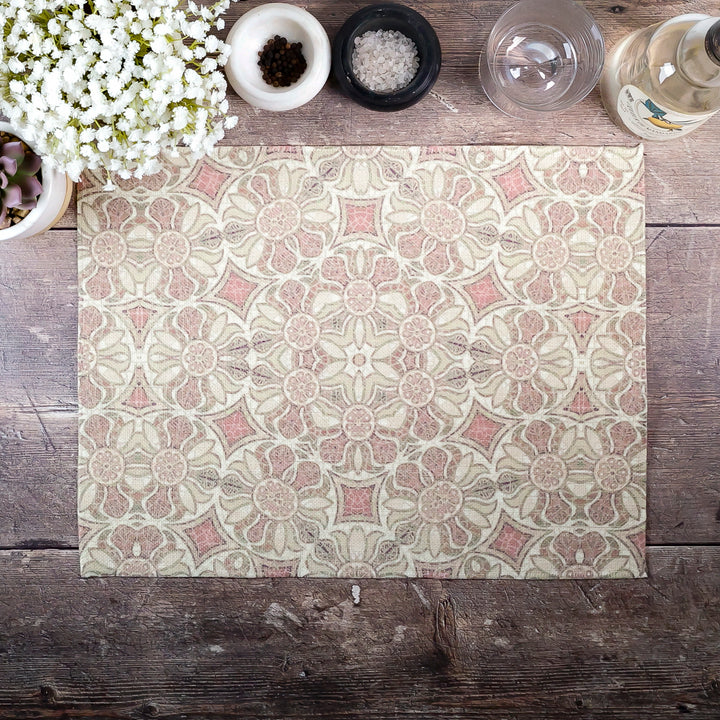 Pale Pink - Pomegranate Design Fabric Placemat