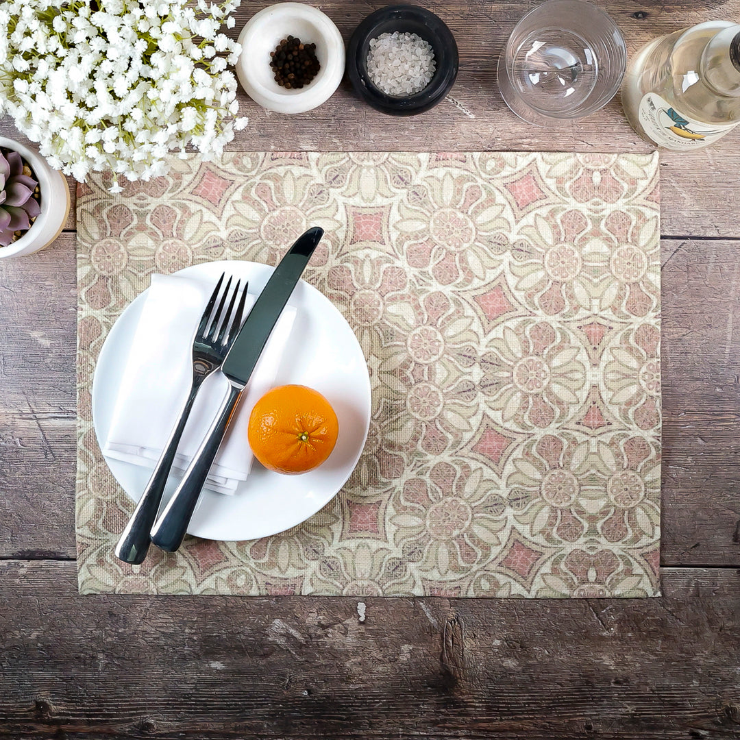 Pale Pink - Pomegranate Design Fabric Placemat