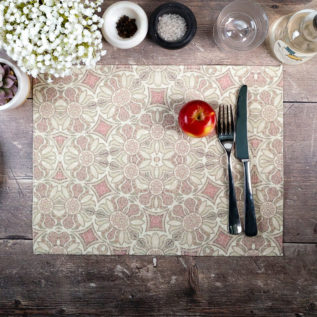 Pale Pink - Pomegranate Design Fabric Placemat