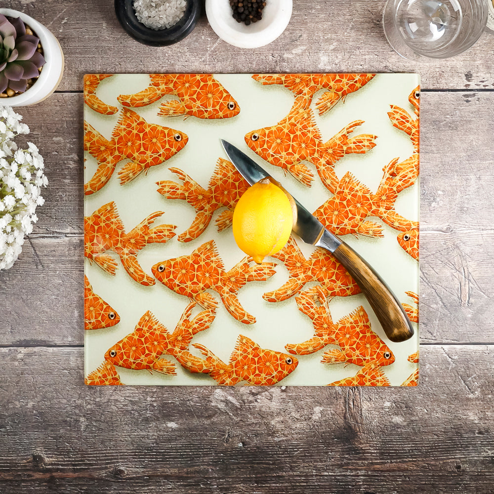 SALE  - Goldfish on Stone Chopping Board