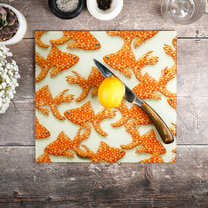 SALE  - Goldfish on Stone Chopping Board