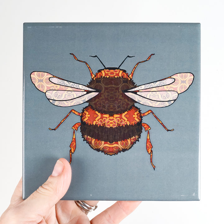 SALE SECONDS - Mixed Set of 4x Bumblebee Tiles - (15cm) FIRED INK Version
