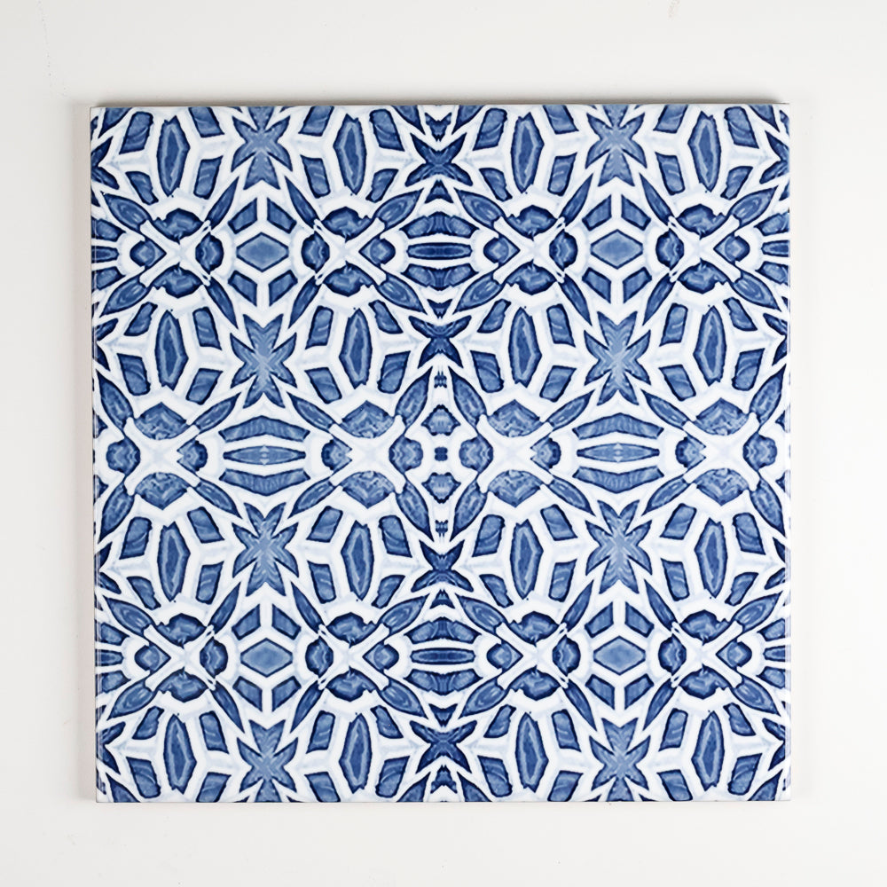 SALE - Set of 3x 20cm Mixed Design Moroccan Fountain - blue white Iznik tiles