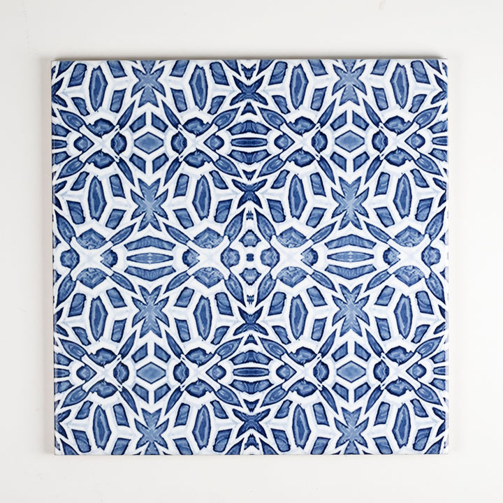 SALE - Set of 3x 20cm Mixed Design Moroccan Fountain - blue white Iznik tiles