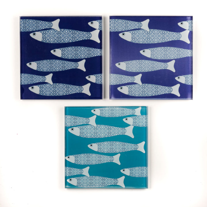 SALE SECONDS Coaster Set - 3 x Ocean Shoal Various (square)