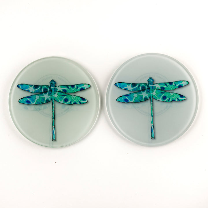SALE Coaster Set - Dragonfly (circular)