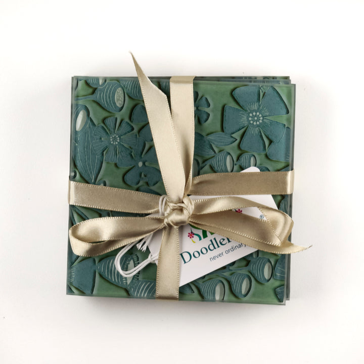 SALE Coaster Set - Seedhead design (square)
