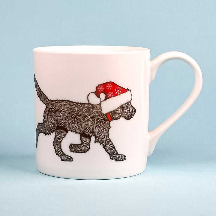SALE Mug - Blonde Christmas Labrador - Bone China Large