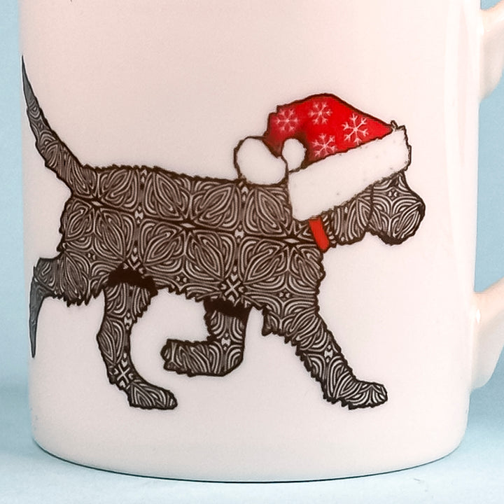 SALE Mug - Blonde Christmas Labrador - Bone China Large
