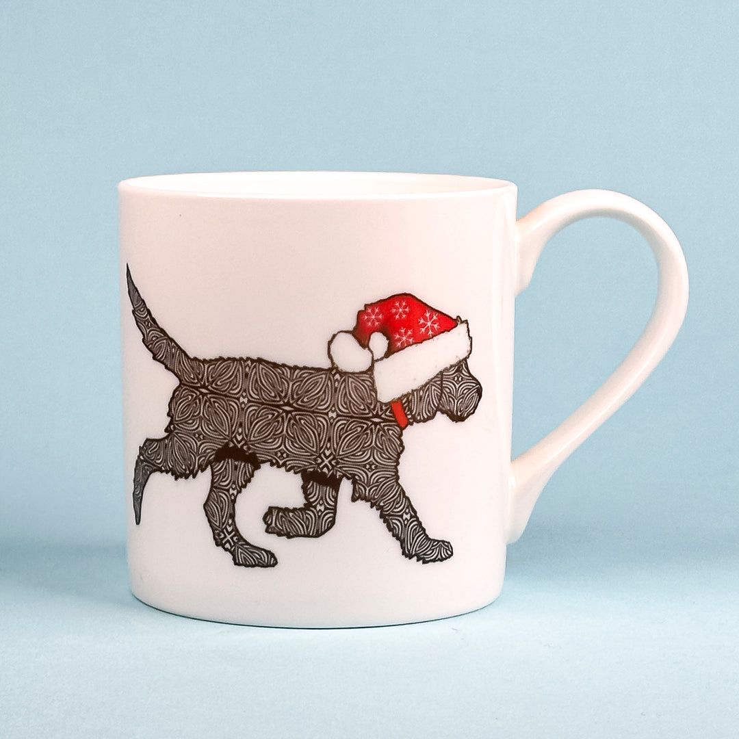 SALE Mug - Blonde Christmas Labrador - Bone China Large