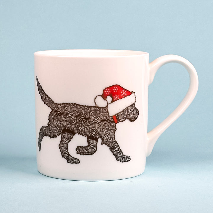 SALE Mug - Blonde Christmas Labrador - Bone China Large