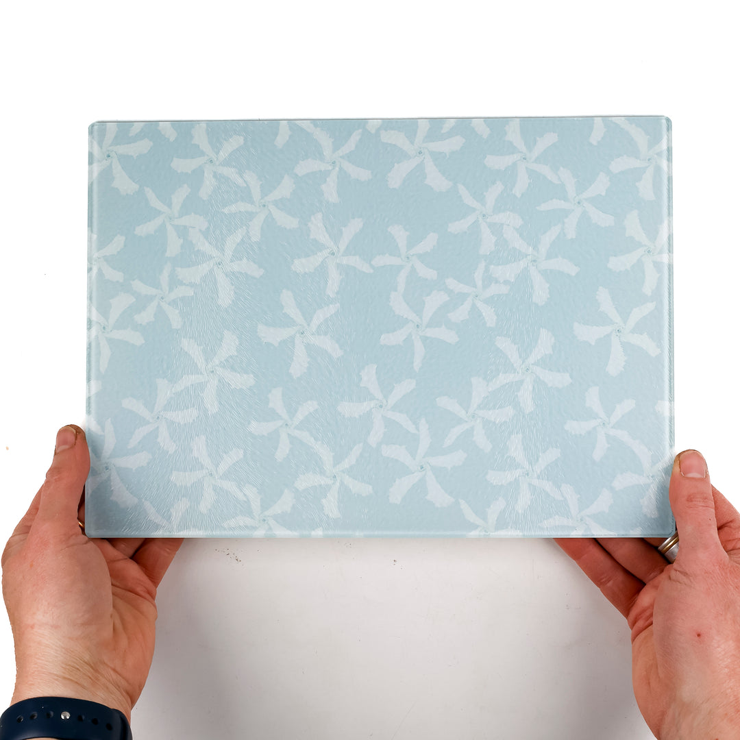 SALE - Jasmine Flower Worktop Protector - pale blue (small rectangular)