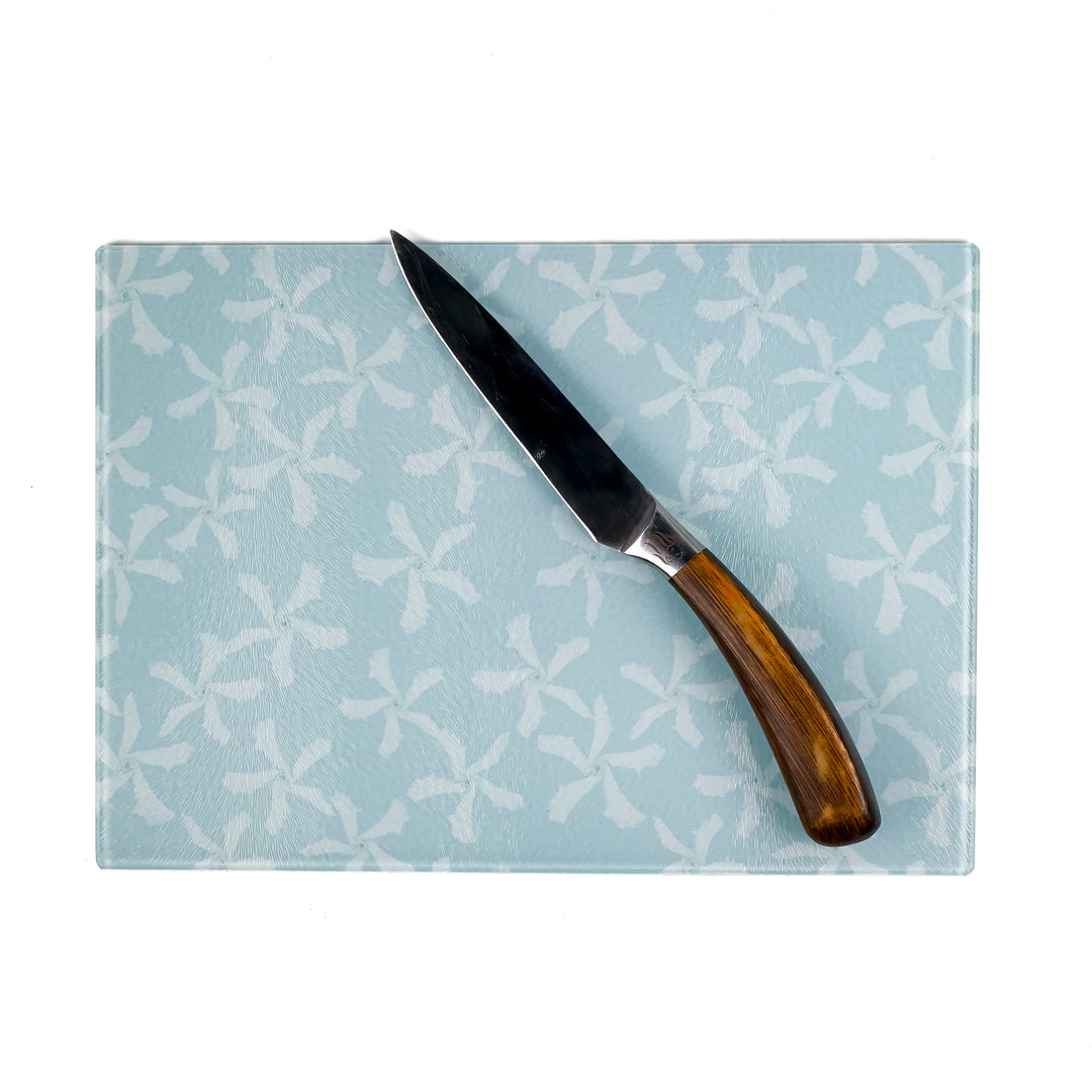 SALE - Jasmine Flower Worktop Protector - pale blue (small rectangular)