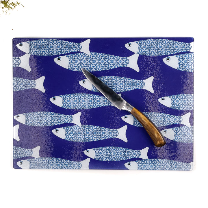 SALE SECOND: Navy Blue Ocean Shoal Worktop Saver - large 38x28cm