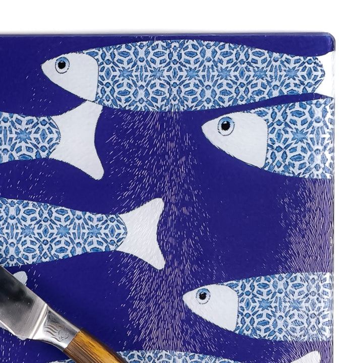 SALE SECOND: Navy Blue Ocean Shoal Worktop Saver - large 38x28cm