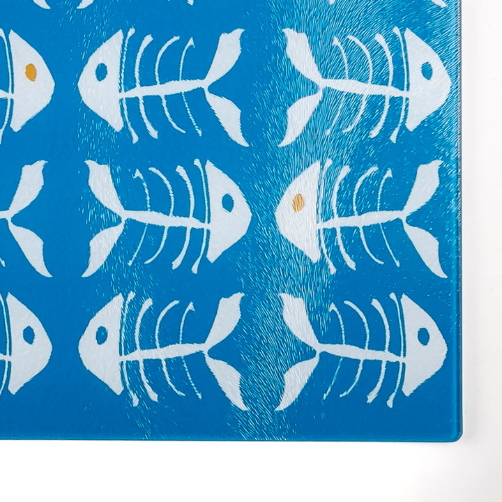 SALE - Large Rectangular Bonefish on Turquoise - Chopping Board (textured)