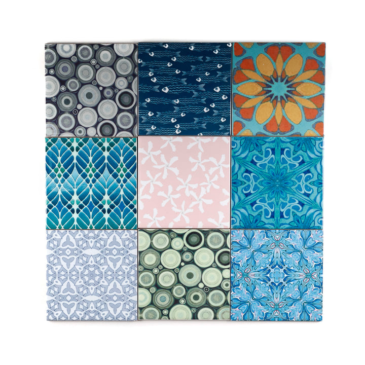 SALE SET : 12x 10.8cm - Random - Patchwork - Mixed Design Tiles